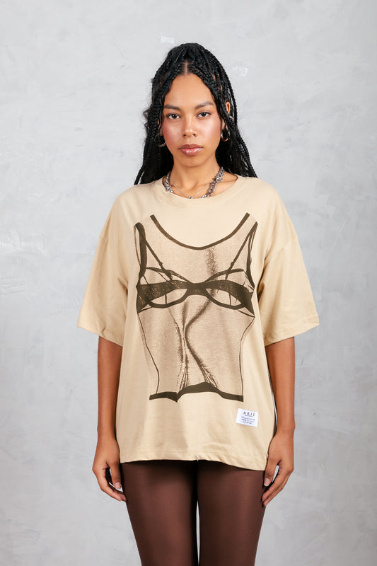 T-SHIRT OVERSIZE COPA BEIGE