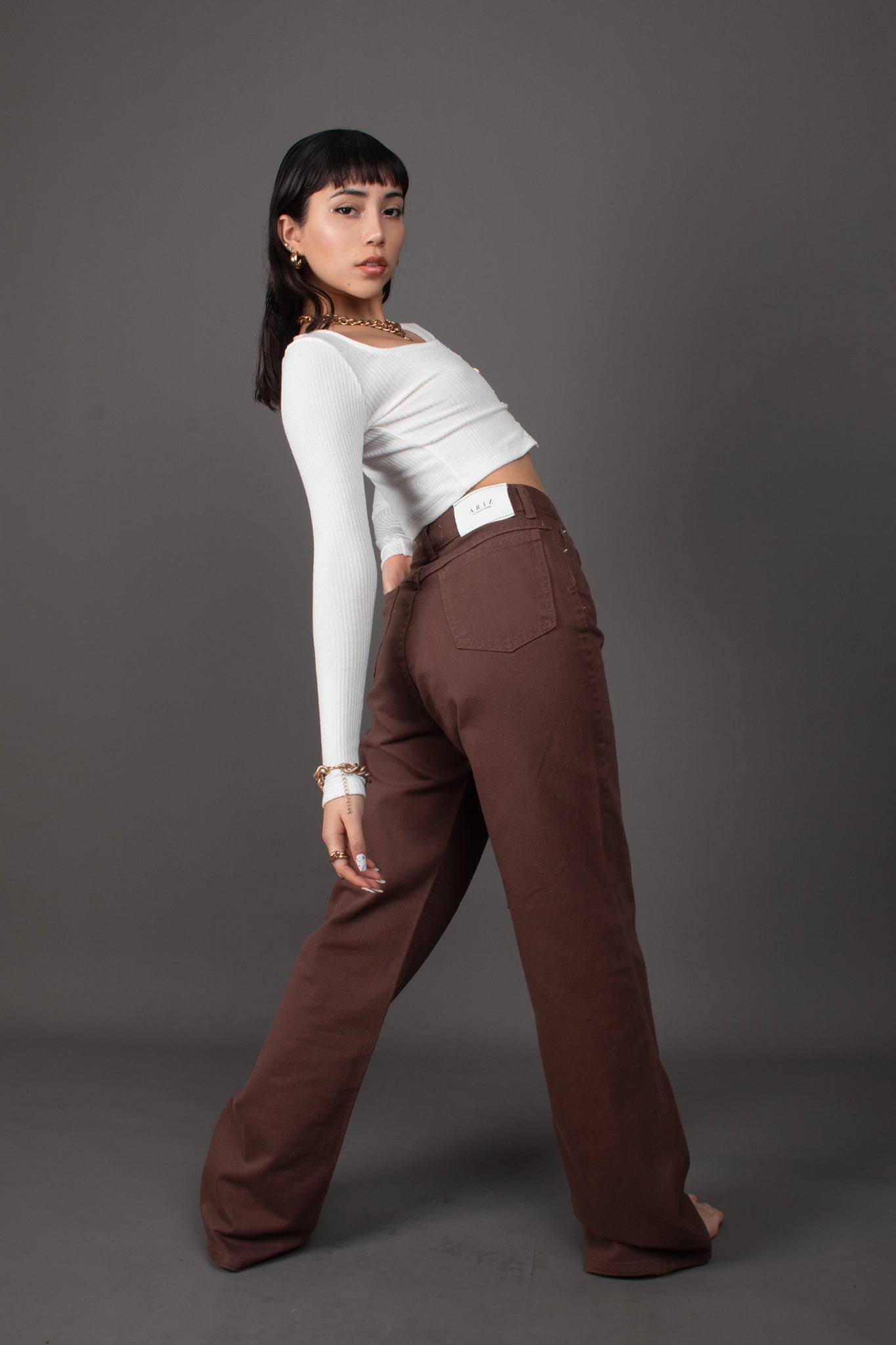 WIDE LEG MARRON