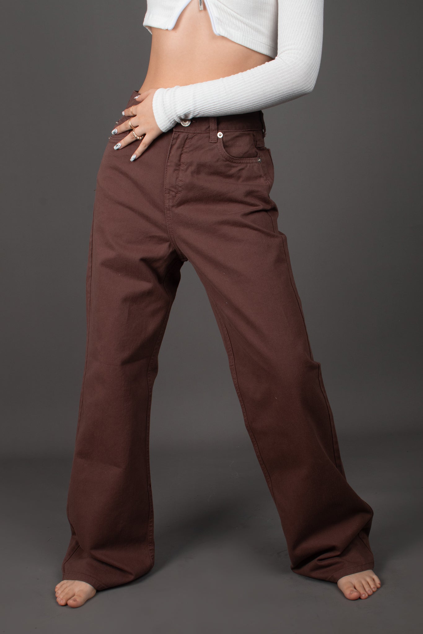 WIDE LEG MARRON